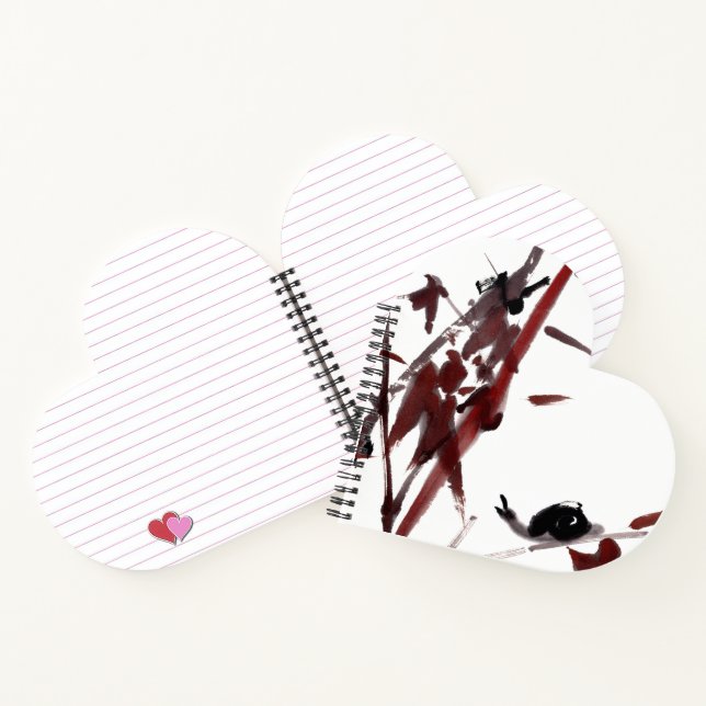 Tuschekunst mit Schnecke und Rotem Bambus Notebook (Inside)