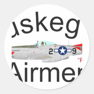 Tuskegee Airman P-51 Red Tails Mustang Classic Round Sticker