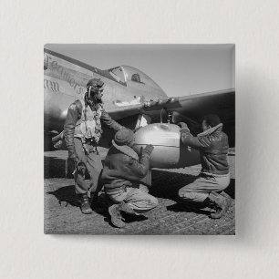 Tuskegee Airmen, 1945 2 Inch Square Button