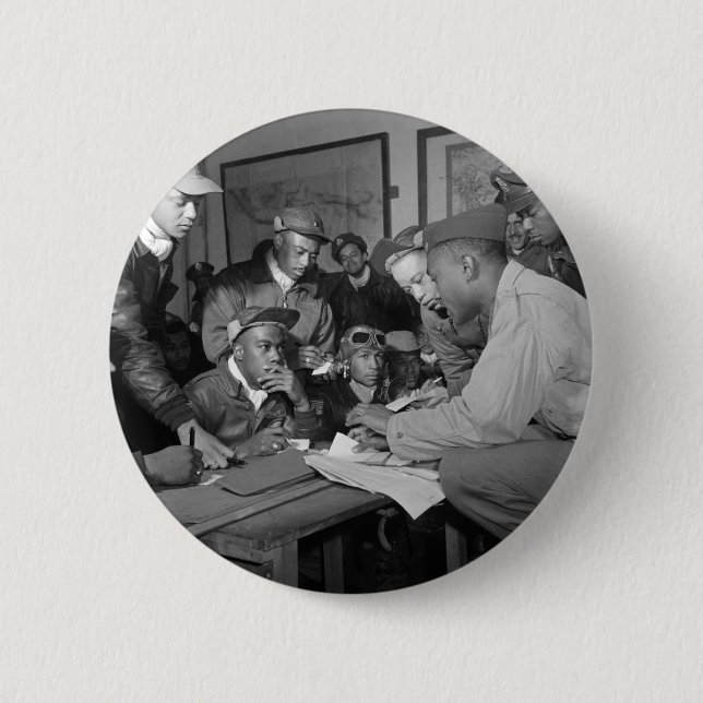 Tuskegee Airmen 332nd Fighter Group Pilots 2 Inch Round Button (Front)