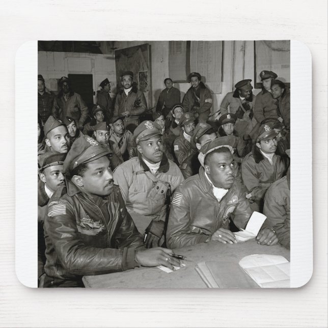 Tuskegee Airmen at Briefing World War II Mouse Pad (Front)