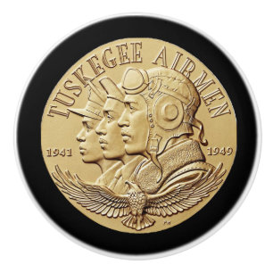 TUSKEGEE AIRMEN COIN CERAMIC KNOB