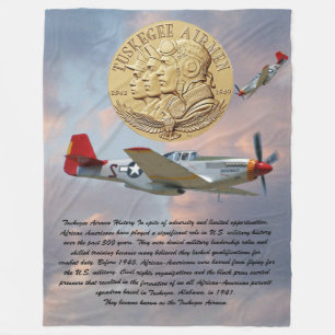 Tuskegee Airmen COIN Fleece Blanket