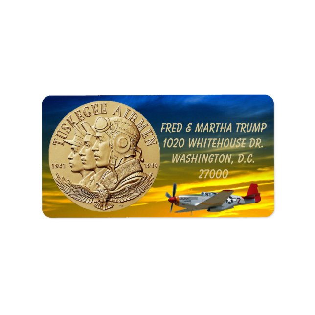 TUSKEGEE AIRMEN COIN LABEL (Front)