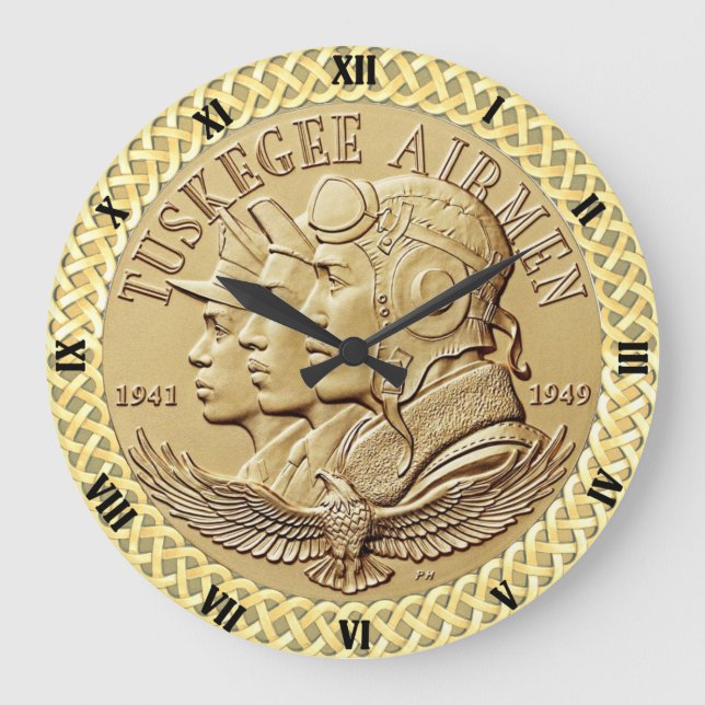 TUSKEGEE AIRMEN COIN LARGE CLOCK (Front)