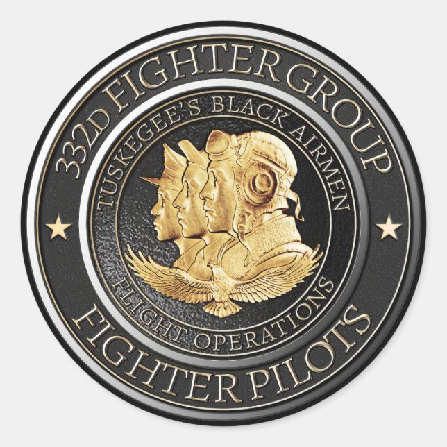 Tuskegee Red Tail Airmen 332d Fighter Group Classic Round Sticker (Front)