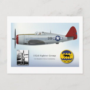 Tuskegee "Red Tail" P-47C Thunderbolt Postcard
