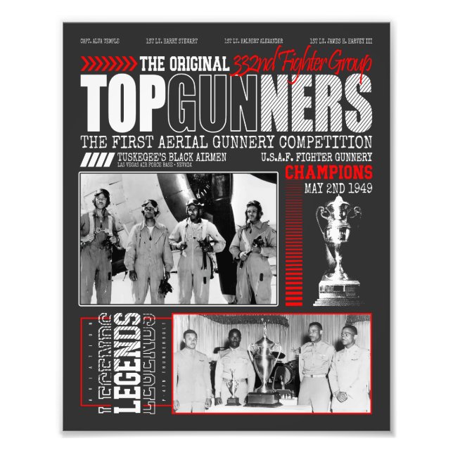 Tuskegee's Original Top Gunners Black Airmen 332nd Photo Print (Front)