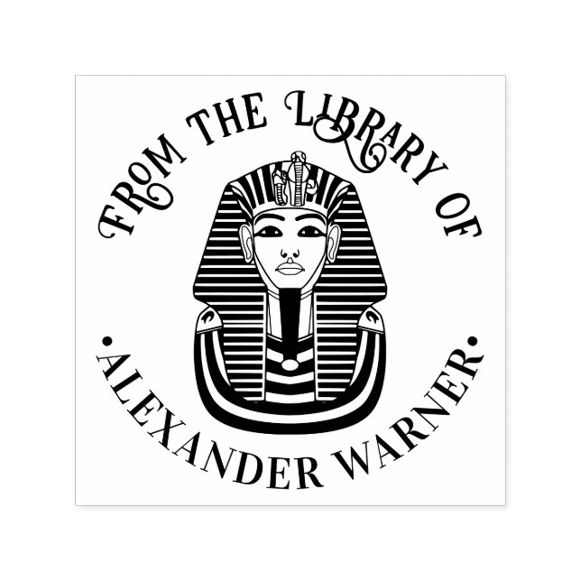 Tutankhamen Funerary Mask Library Book Name Self-inking Stamp (Design)