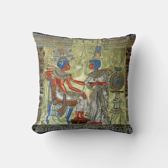 Tutankhamon’s Throne Throw Pillow (Front)