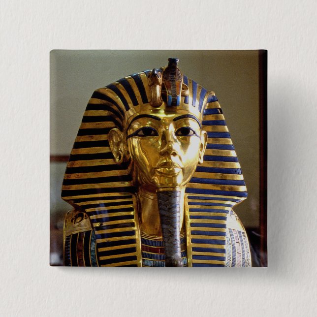 Tutankhamun - Burial mask 2 Inch Square Button (Front)
