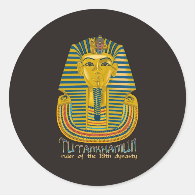 Tutankhamun mummy, the ancient King Tut of Egypt Classic Round Sticker (Front)