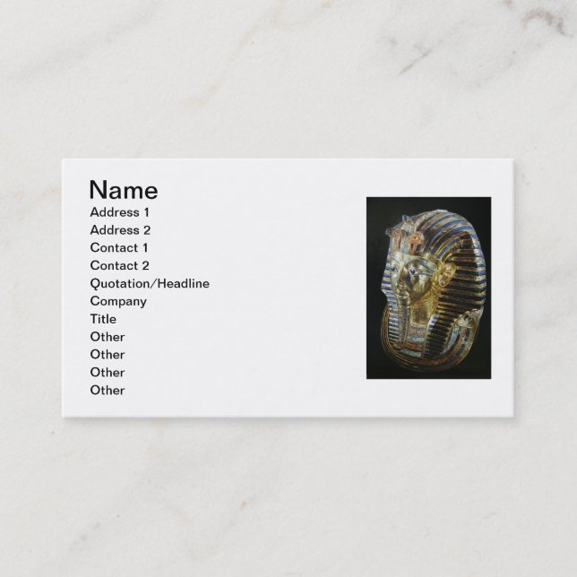 Tutankhamun’s Golden Mask Business Card (Front)