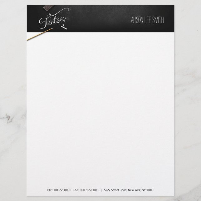 Tutor chalkboard letterhead (Front)