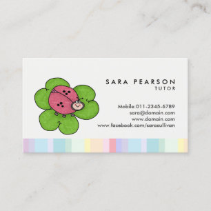 Tutor Cute Ladybug Business Card