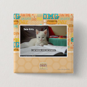 Tutor Kitty 2 Inch Square Button