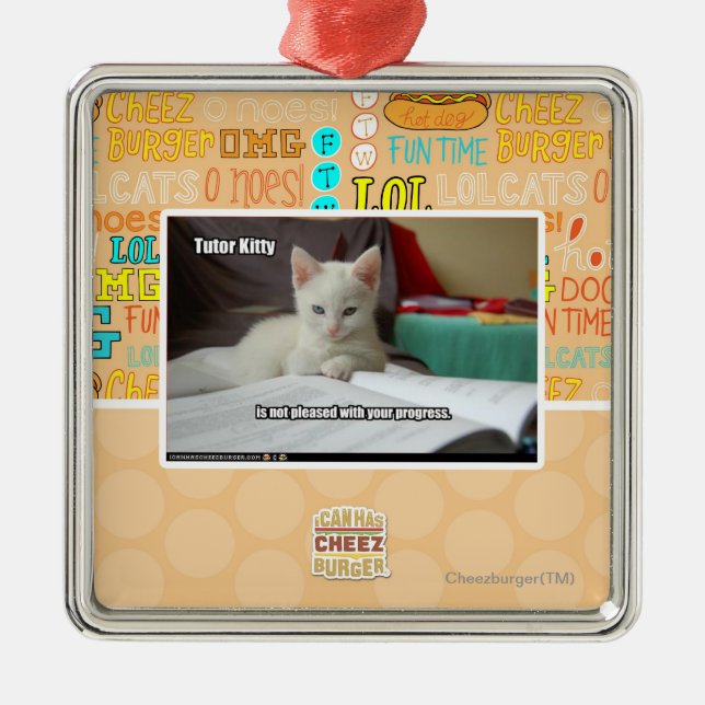 Tutor Kitty Metal Ornament (Front)