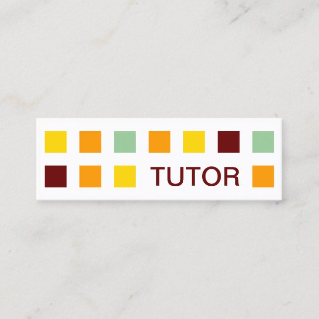 TUTOR mod squares Mini Business Card (Front)