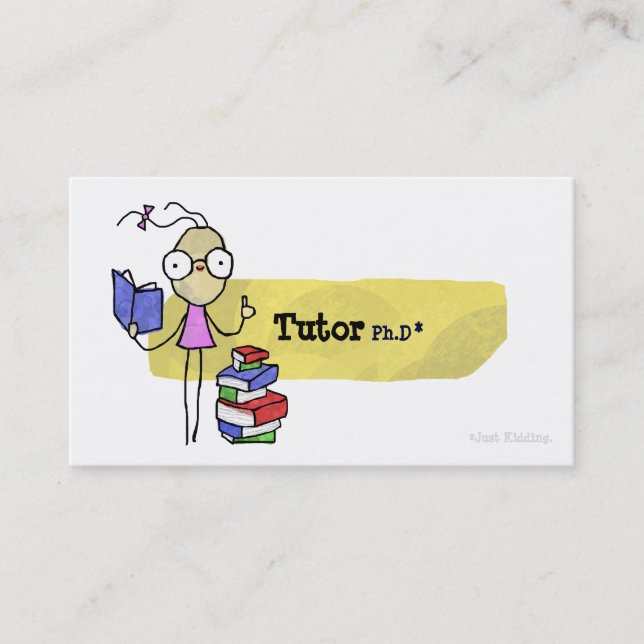 Tutor Ph.D Girl Business Card (Front)