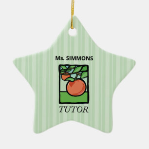 Tutor, Teacher Thank You, Apple Ceramic Ornament