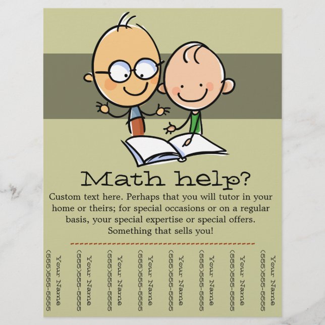 Tutor Tutoring Math Reading promo tear sheet (Front)