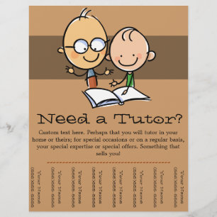 Tutor Tutoring promotional tear sheet flyer