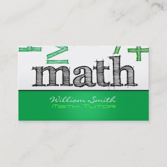 Tutorial Math Business Card (Front)