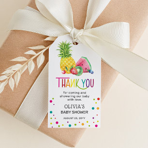Tutti Fruitti Baby Shower Thank You Favour Gift Tags