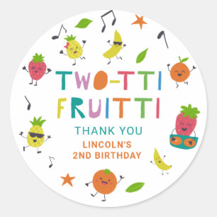 Tutti Fruitti Birthday Custom Cute Fruits Classic Round Sticker