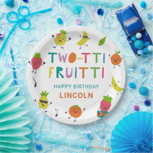 Tutti Fruitti Birthday Custom Cute Fruits Paper Plate