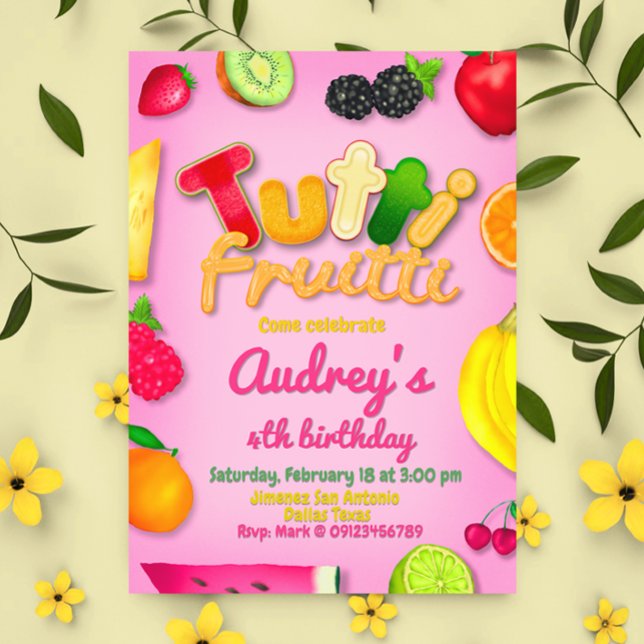 Tutti Fruitti - Fruits Birthday Party Invitation (Tutti Fruitti - Fruits Birthday Party Invitation)