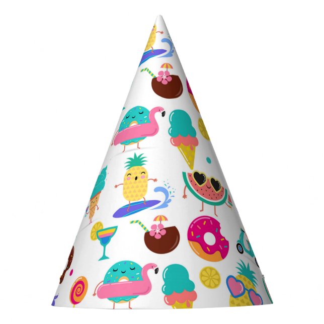 Tutti Fruitti Summer Fruit Ice Cream Treats Party Party Hat (Front)