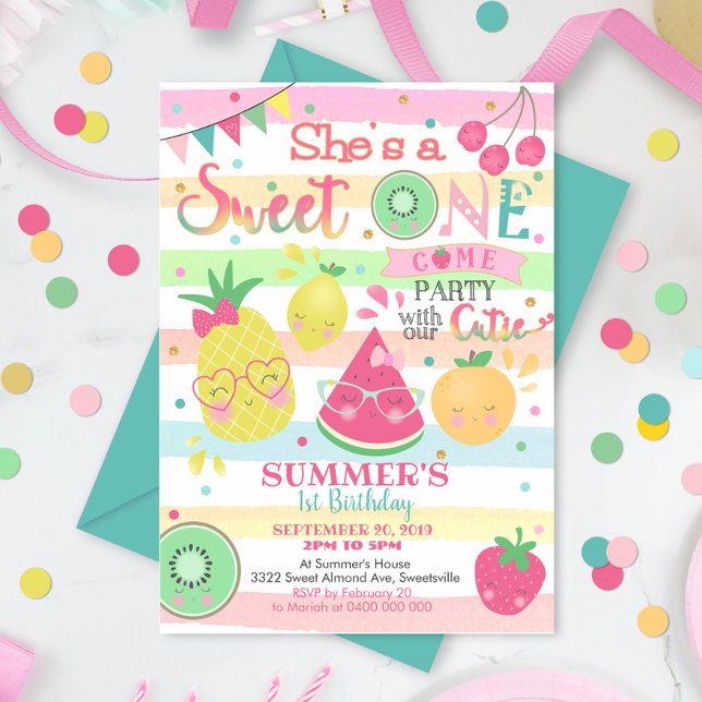 Tutti Frutti 1st Birthday Invitation (Creator Uploaded)