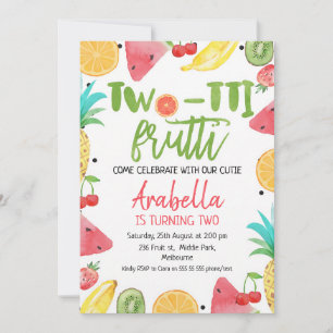 Tutti Frutti 2nd Birthday Girl Invitation