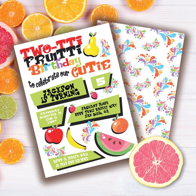 Tutti Frutti Anniversaire Fête Invitation (Créateur téléchargé)