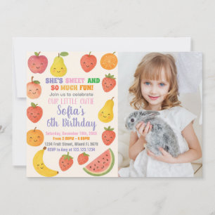 Tutti Frutti Birthday Invitation with photo