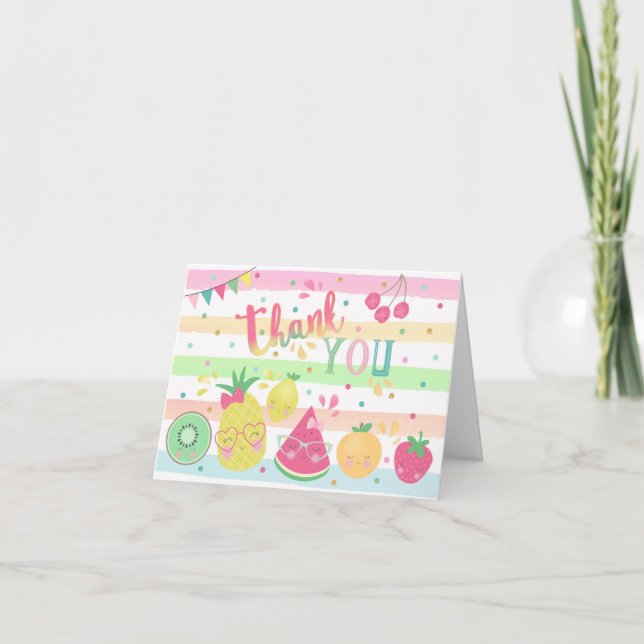 Tutti Frutti Carte de remerciements sucré un Merci (Devant)