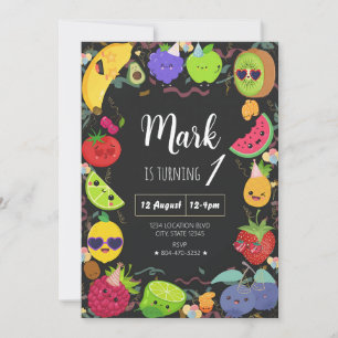Tutti Frutti Dancing Fruit Birthday Invitation