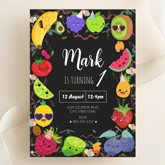 Tutti Frutti Dancing Fruit Birthday Invitation (Creator Uploaded)