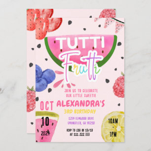 Tutti Frutti Fruit 1st 3rd 4th 6th 7th 8th 9th Invitation