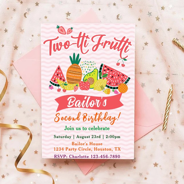 Tutti Frutti | Fruit Party Anniversaire Invitation (Créateur téléchargé)