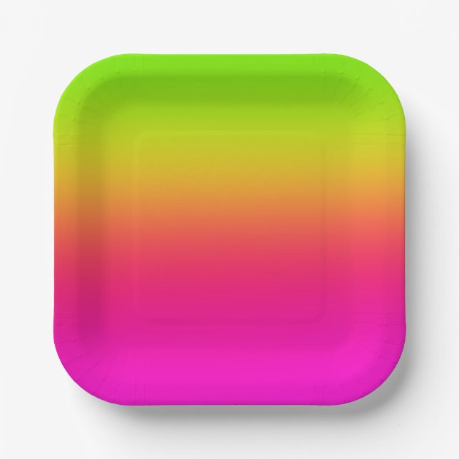 Tutti Frutti Gradient Paper Plate (Front)