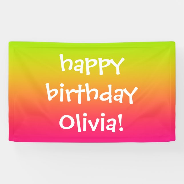 Tutti Frutti Gradient Personalized Banner (Horizontal)