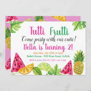 Tutti Frutti - Invitation à la fête d'anniversaire