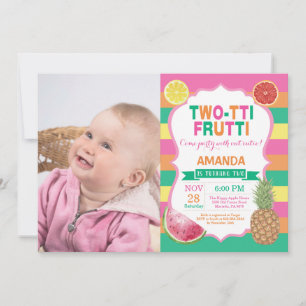 Tutti Frutti Invitation fête d'anniversaire 2e Ann