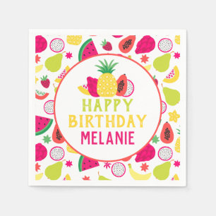 Tutti Frutti Tropical Fruit Birthday Party Paper Napkin