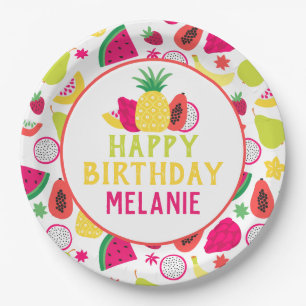 Tutti Frutti Tropical Fruit Birthday Party Paper Plate