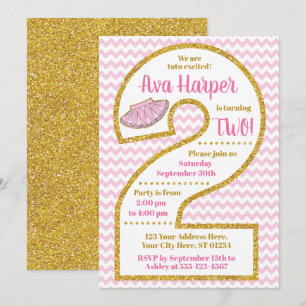 Tutu 2nd Birthday Invitation   Ballerina Party