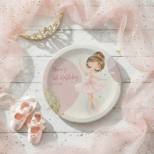 Tutu 5th Ballerina Ballet Dancer Girl Birthday Paper Plate