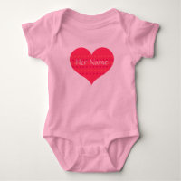 Tutu Baby Bodysuit with Pink Heart to Personalize